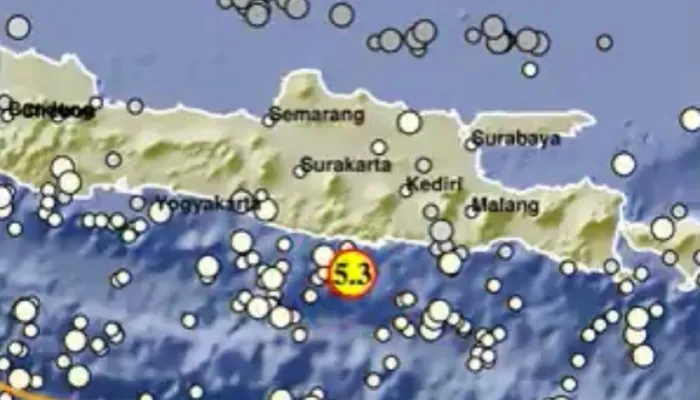 Info Gempa Pacitan 5,3 Magnitudo. (Twitter/infoBMKG)