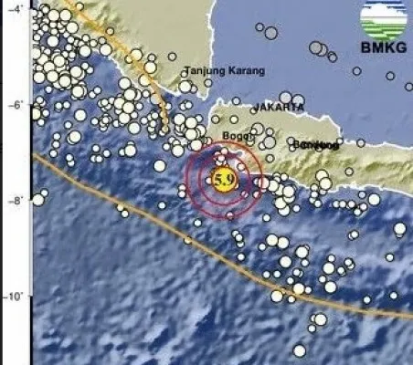 Titik gempa bumi tektonik. (Foto: Ist).