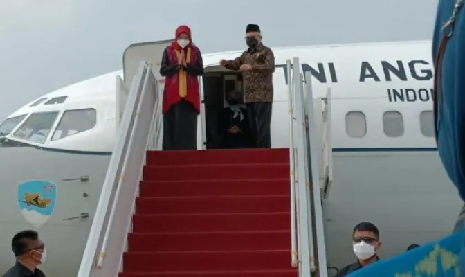 Wapres KH Ma'ruf Amin saat akan bertolak ke Bali. (setwapres)