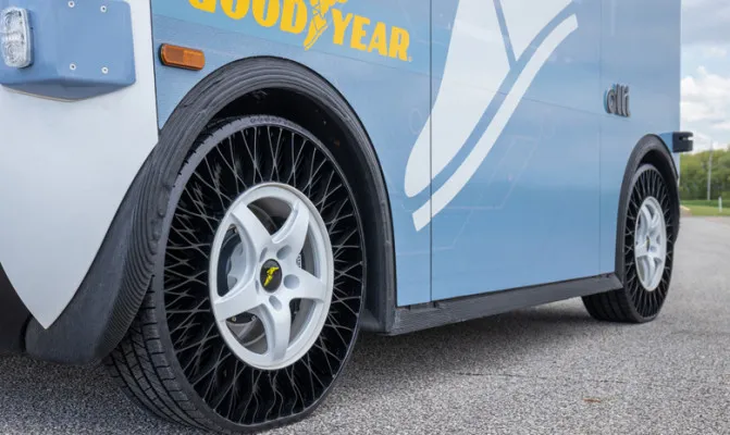 NPT akan melengkapi otonom bus Olli lansiran Lokal Motors.(Foto/goodyear)