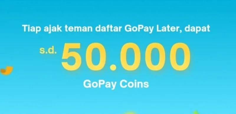 Mudahnya dapat saldo gopay coin Rp50.000, hanya undang teman kamu pakau gopay later. (gopay edited Adhitya Fajar)