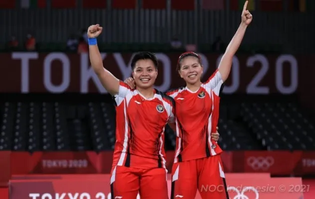 Pasangan ganda putri Indonesia, Greysia Polii/Apriyani Rahayu melaju ke final Olimpiade Tokyo 2020.(NOC Indonesia)