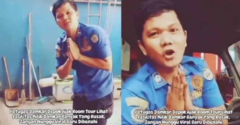 Dinas Damkar Kota Depok panggil pegawai yang terlibat video viral usai room tour alat rusak. (IST)