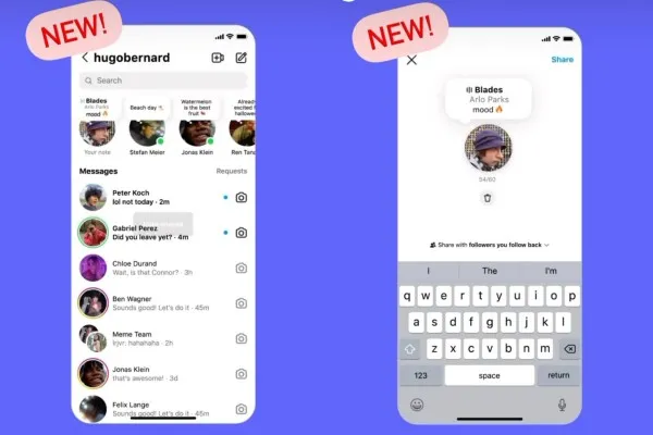 Fitur Baru Instagram Notes Music (Instagram)