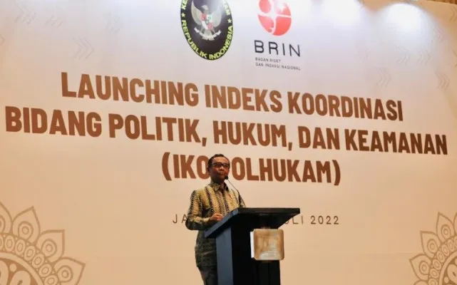 Menteri Koordinator Bidang Politik, Hukum, dan Keamanan (Menko Polhukam) Mahfud MD saat Launching IKO-Polhukam. (ist)