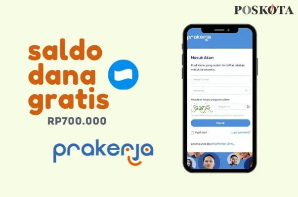 Dapatkan insentif saldo DANA gratis Rp700.000 dari program Kartu Prakerja. (Poskota/Della Amelia)