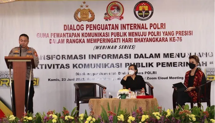 Karo PID Humas Polri Brigjen Pol. Hendra Suhartiyono, M.Si.,  pada FGD "Transformasi Informasi Dalam Menunjang Efektivitas Komunikasi Publik Pemerintah".(Ist)