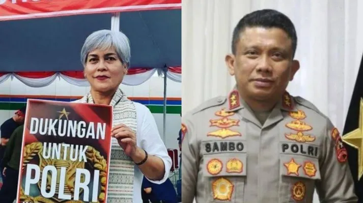 Kolase Aktivis Kemanusiaan, Irma Hutabarat dan Bekas Kadiv Propam Polri, Irjen Ferdy Sambo tersangka otak pembunuhan Brigadir J. (ist/diolah dari google.com)