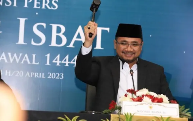 Menteri Agama Yaqut Cholil Coumas saat memimpin Sidang Isbat. (ist)