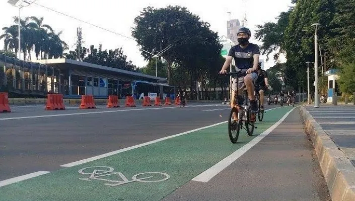 jalur sepeda di Jakarta Barat.(Ist)