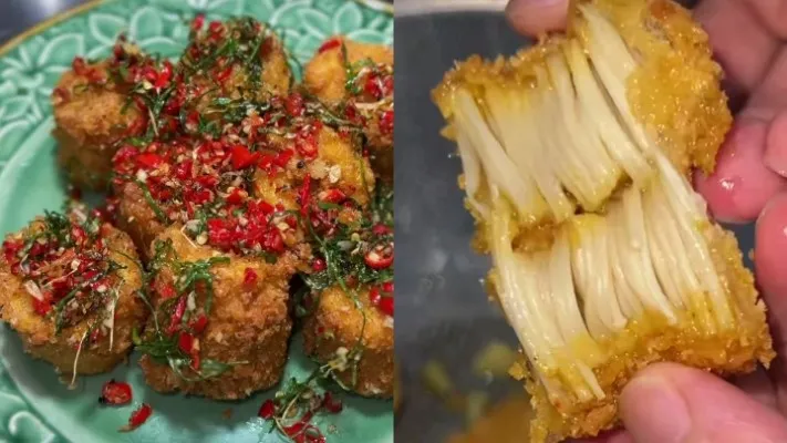 Resep jamur Enoki katsu kreasi chef Hideki Fujirawa. (Instagram: @@chef_hideki)