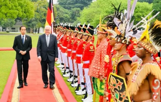 Presiden Joko Widodo bersama Presiden Jerman Frank-Walter Steinmeier. (biro pers)