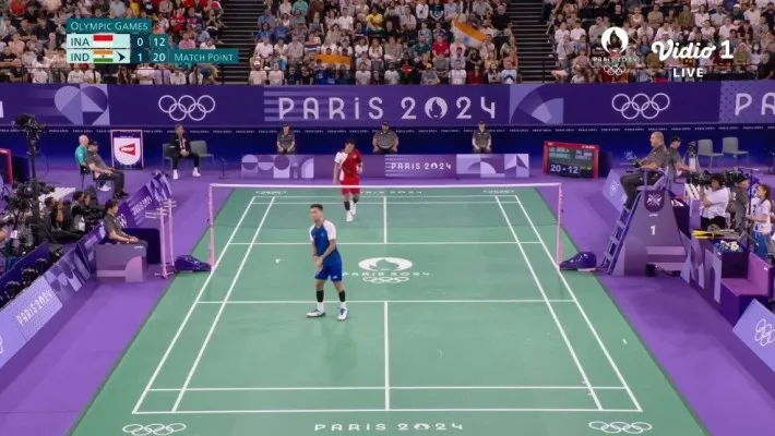 Jonatan Christie tersingkir di laga fase grup terakhir Olimpiade Paris 2024 (Vidio.Com)