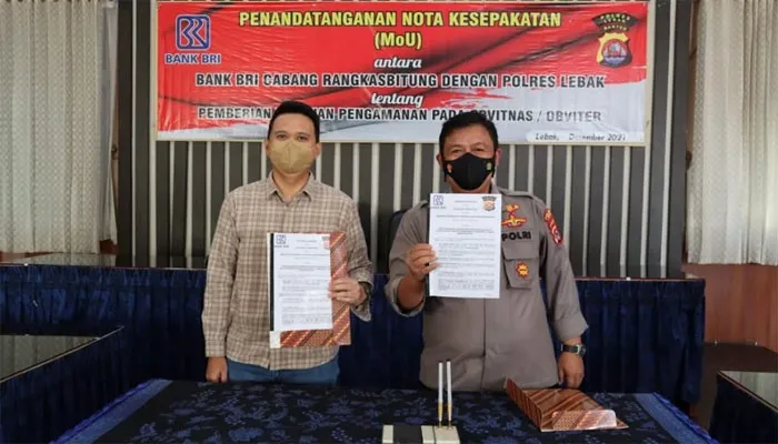 Penandatangnan MoU anatara Polres Lebak dengan BRI Rangkasbitung (ist)