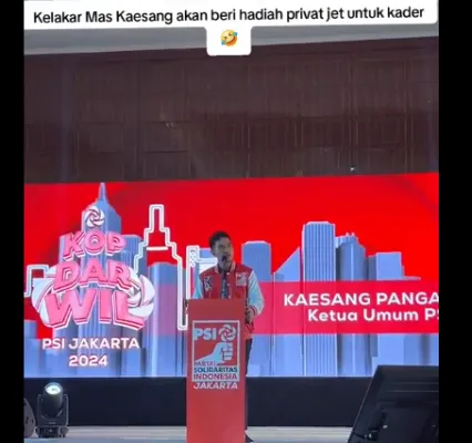 Ketum PSI Kaesang Pangarep dianggap tak peka kritikan masyarakat, setelah sebut bakal berikan private jet untuk para kadernya. (X/@Mdy_Asmara1701)