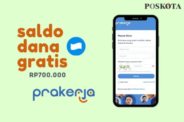 Dapatkan insentif saldo DANA gratis Rp700.000 dari Kartu Prakerja. (Poskota/Della Amelia)