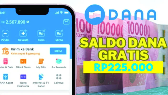 Saldo dana gratis Rp225.000 masuk dompet elektronik, mau? Klaim hari ini juga. (Tangkap layar Aplikasi DANA)