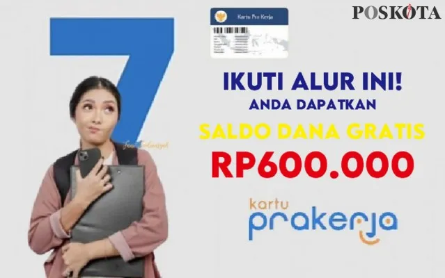 Kamu berhak klaim saldo dana gratis Rp600.000 dari insentif program Kartu Prakerja setelah mengikuti alur di bawah ini! (Ilustrasi/Poskota)