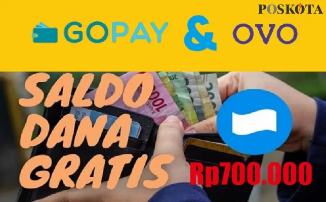 Buruan klaim saldo dana gratis Rp700.000 ke akun dompet elektronik OVO atau GoPay sekarang juga. (llustrasi/Poskota)