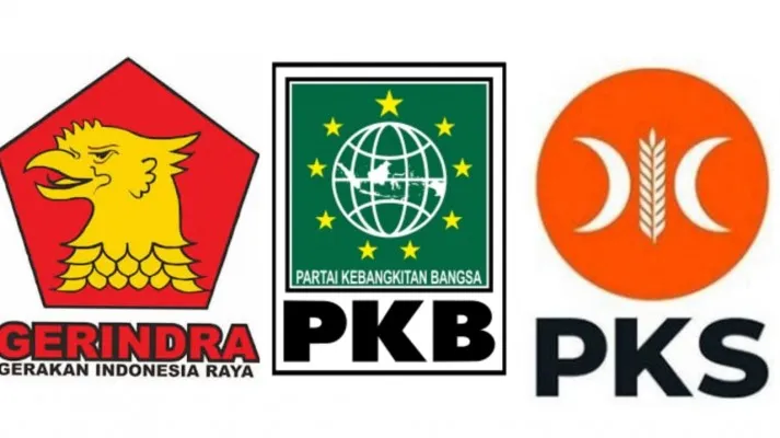 Logo Partai Gerindra, PKB dan PKS. (ist)