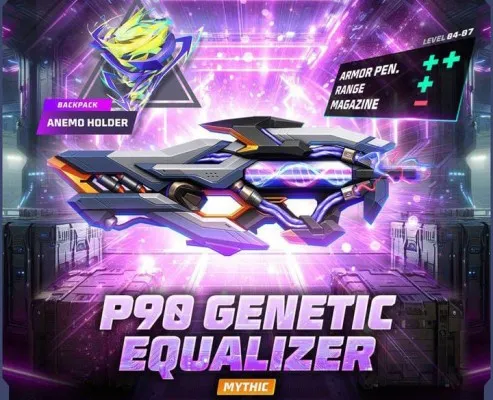 Klaim kode redeem Free Fire 5 Agustus 2024 untuk dapatkan emote P90 Genetic Equalizer. (Tangkap layar/Instagram/@freefirebgid)