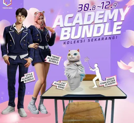 Klaim kode redeem Free Fire hari ini Minggu, 1 September 2024 untuk dapatkan bundle Academy. (Tangkap layar/Instagram/@freefirebgid)