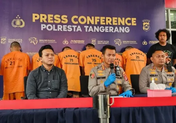 Kapolresta Tangerang saat memimpin Press Release komplotan curanmor asal Lampung. (Foto/Veronica)