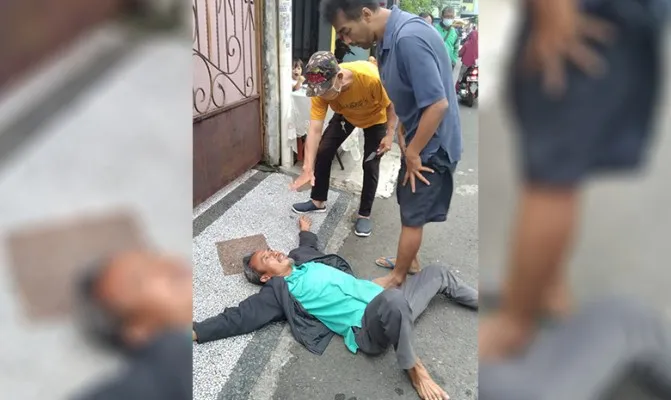 Dua orang warga menjadi korban penusukan di jalan Salam Raya Jakarta Barat. (Foto/polsekkebonjeruk)