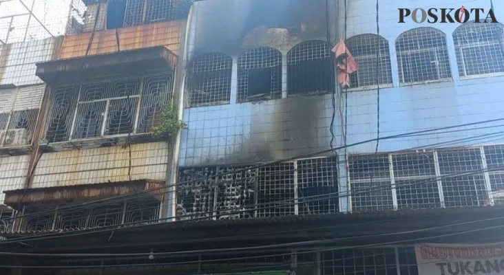 Lokasi kebakaran rumah kos di kawasan Tambora, Jakarta Barat yang menewaskan enam orang penghuni. (Pandi)