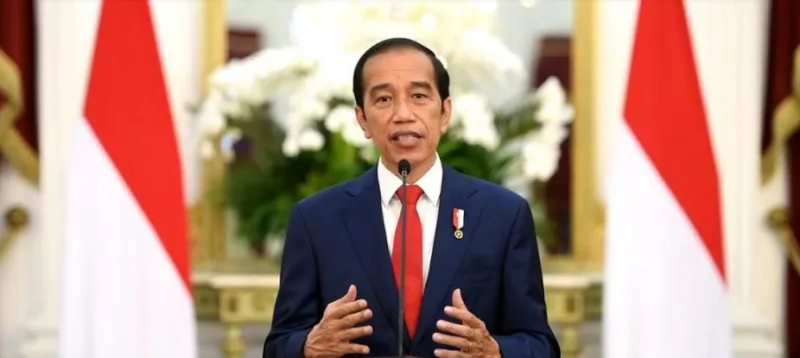 Presiden Jokowi saat berpidato dalam KTT Kesehatan Global, Jumat (21/05/2021) malam.(Ist)