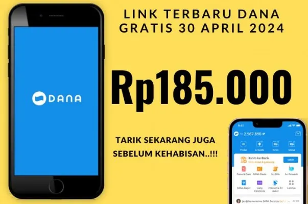 Melalui link terbaru dibawah ini, kamu bisa tarik DANA Rp185.000 gratis langsung masuk akun E-Wallet tanpa harus gunakan aplikasi penghasil uang tambahan, gunakan DANA Kaget di dompet elektronik-mu (POSKOTA)