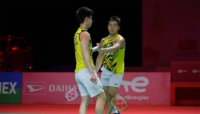 Marcus Fernaldi Gideon/Kevin Sanjaya Sukamuljo, pasangan ganda putra Indonesia.(PBSI)