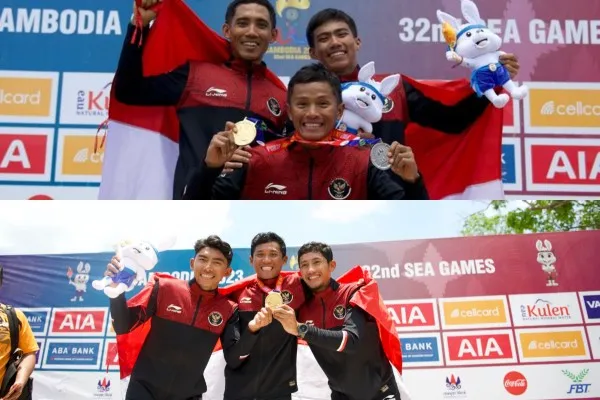 Foto: Balap Sepeda SEA Games 2023 mendapatkan medali diapersiasi Presiden Jokowi(Kolase/Ist)