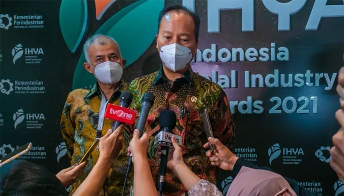 Menteri Perindustrian Agus Gumiwang Kartasasmita di Gelaran Penghargaan Indonesia Halal Industry Awards (IHYA) 2021.(Humas Kemenperin)