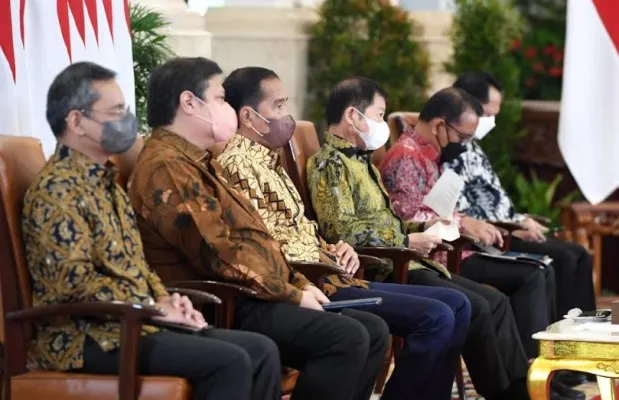 Presiden Joko Widodo saat menghadiri pembukaan Musrenbangnas Tahun 2022. (biro pers)