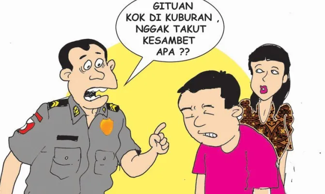 Nah ini dia, duda kencani bini tetangga di kuburan Cina pun jadilan. (Ilust/poskota)