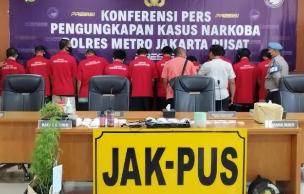 Polres Metro Jakarta Pusat mengungkap kasus peredaran narkoba sepanjang bulan Januari 2023. (Ist)