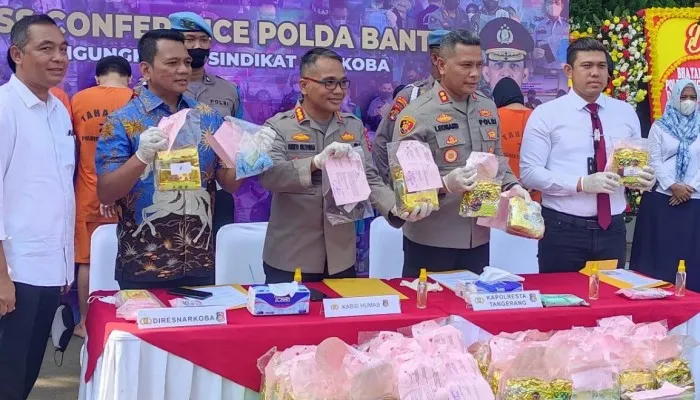 Pres release ungkap kasus narkoba. (Humas Polresta Tangerang)