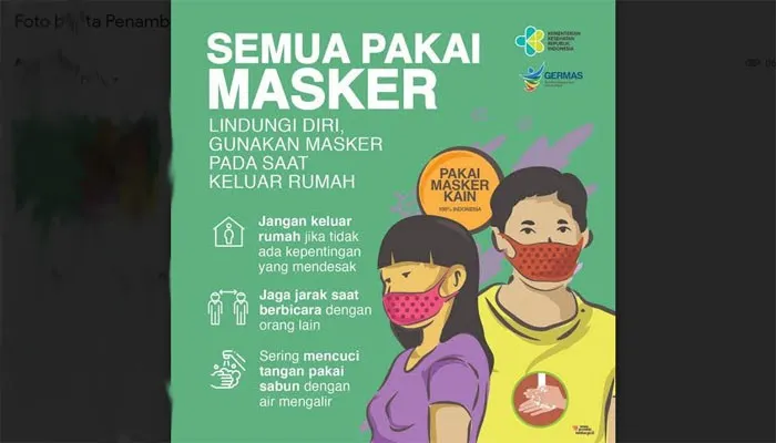 Penggunaan masker mencegah penularan Covid-19. (dok. Kemenkes)