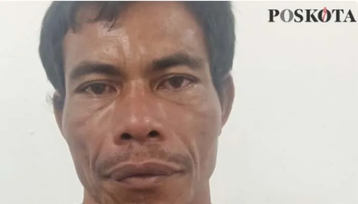 Amri (43) warga Dusun VI, Desa Kuala Lama, Kecamatan Pantai Cermin yang cabuli putri tiri anak dari istri ke-4nya.(Poskota Sumut)