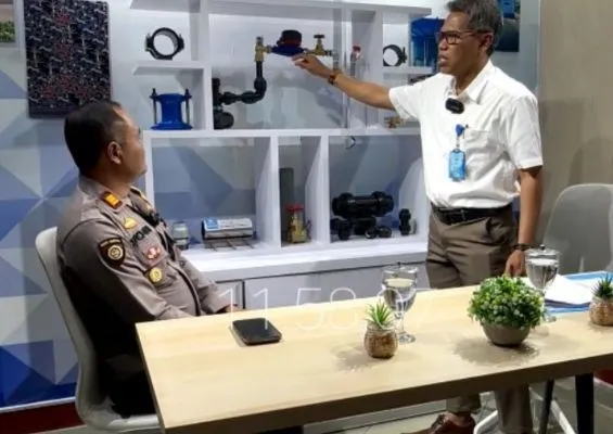 Pihak Polres Bogor dan Perumda Air Minum Tirta Kahuripan.(Istimewa)