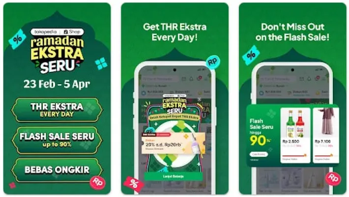 Tokopedia bagi-bagi diskon hingga mencapai Rp1 juta.  (Google Play Store)