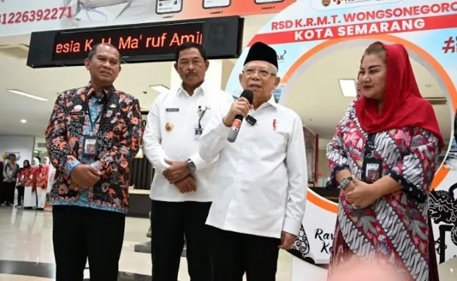 Wapres KH Ma'ruf Amin saat memberikan keterangan Timnas indonesia.(setwapres)