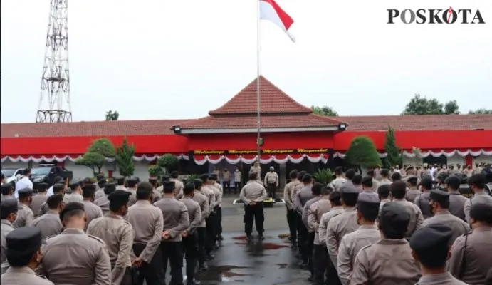 Apel gabungan di Mapolres Metro Tangerang. (Iqbal)