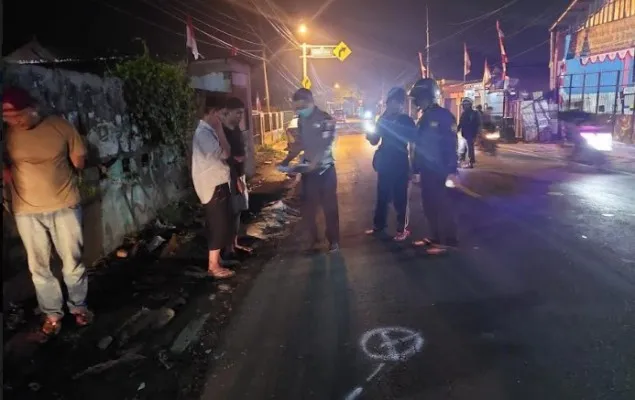 Polisi Lakukan Olah TKP  Tabrakan Beruntun di Ciampea Bogor.(Ist)