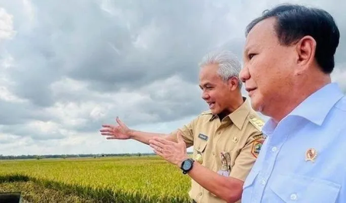 Ketua Umum Gerindra Prabowo Subianto bersama Gubernur Jawa Tengah, Ganjar Pranowo (foto/ist)