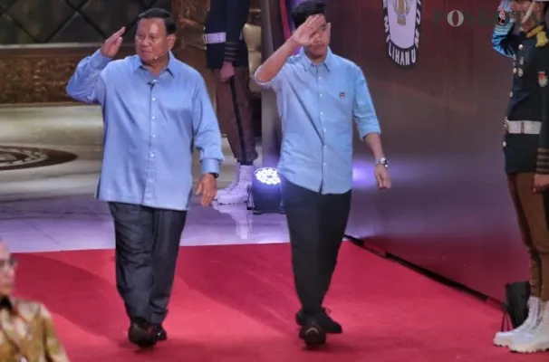 Paslon Nomor Urut 2, Prabowo Subianto - Gibran Rakabuming . (ahmad tri hawaari)