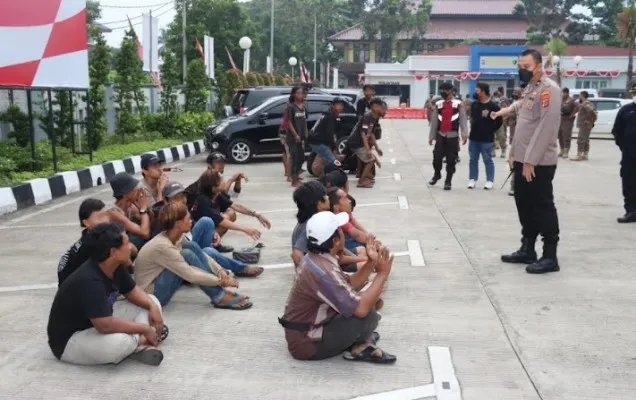 Operasi premanisme di wilayah hukum Polresta Tangerang. (Foto/Veronica)