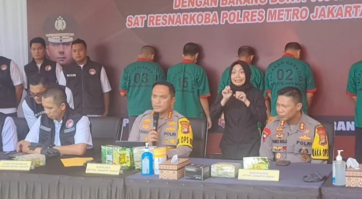 Satnarkoba Polres Metro Jakarta Barat ungkap narkotika jenis sabu seberat 110 kilorgam jaringan Malaysia. (Pandi)