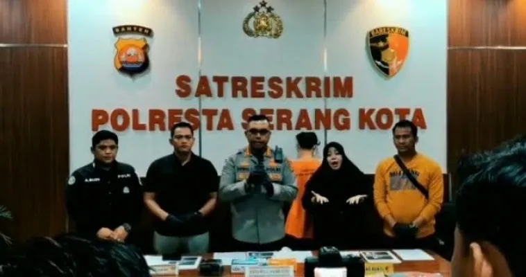 Kapolresta Serang Kota Kombes Sofwan Hermanto saat memberikan keterangan pres kasus asusila. (ist)